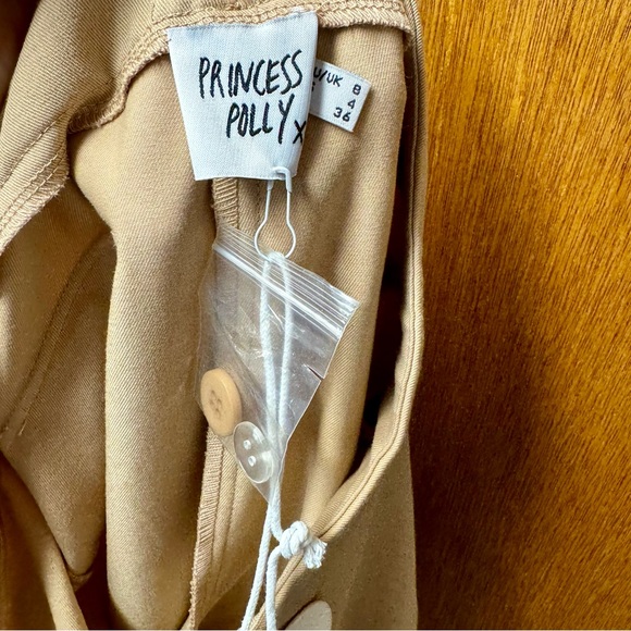NEW Princess Polly Veronika Pants Flare Leg Trousers Beige US 4 NWT - Picture 10 of 16